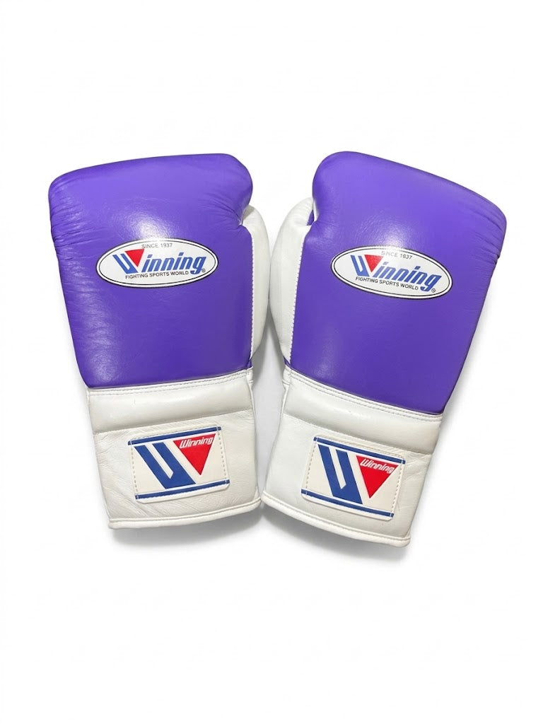 Winning Boxing Gloves Purple/White Lace-Up