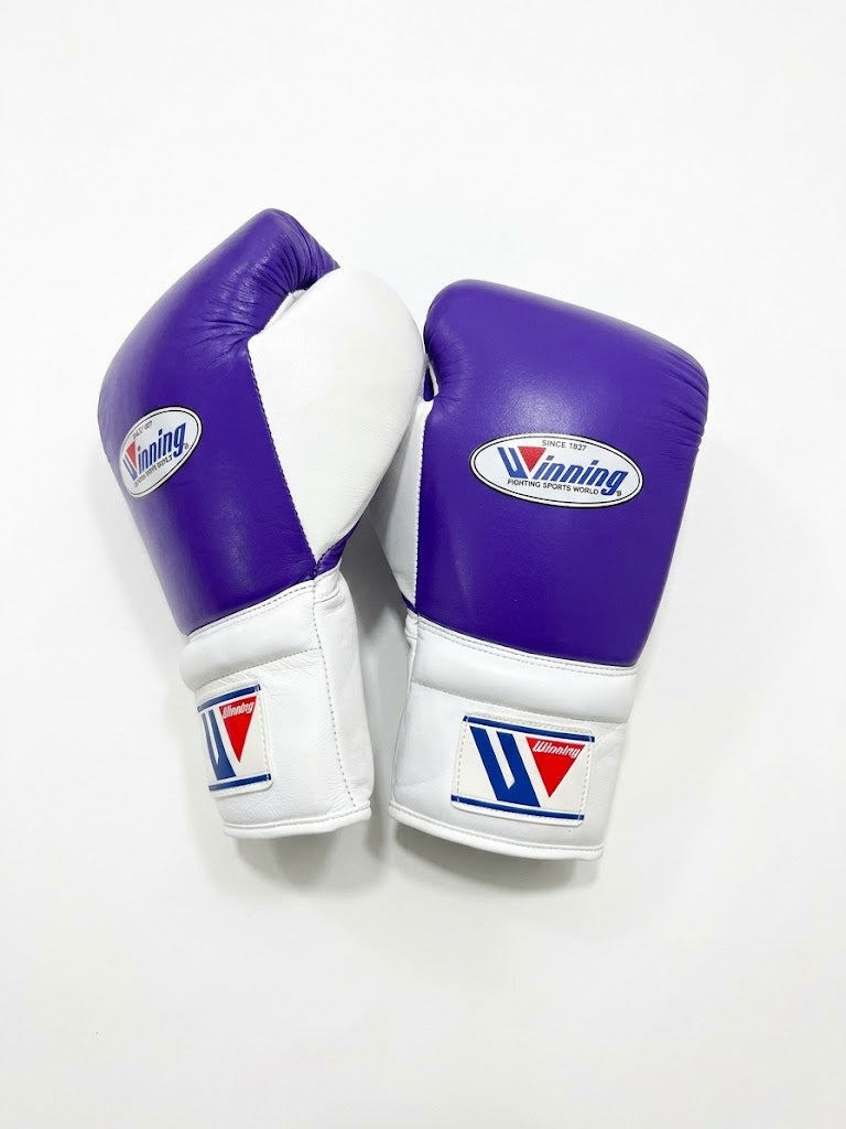 Winning Boxing Gloves Purple/White Lace-Up