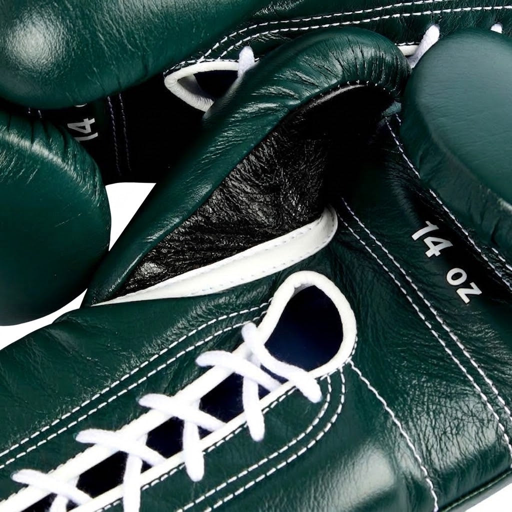 Winning Boxing Gloves Green/Black Lace-Up