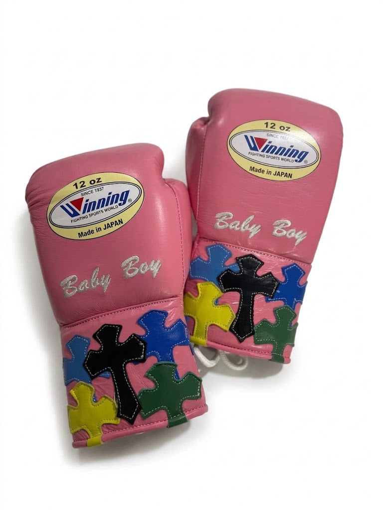 Winning Boxing Gloves Pink Lace-Up