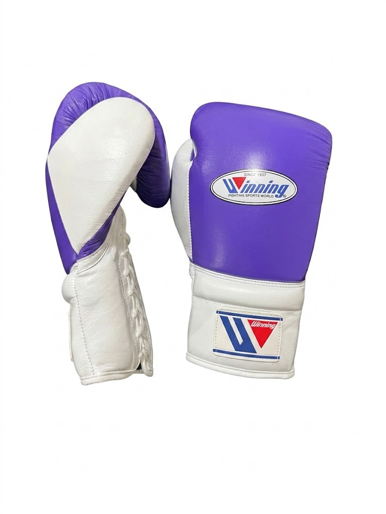 Winning Boxing Gloves Purple/White Lace-Up