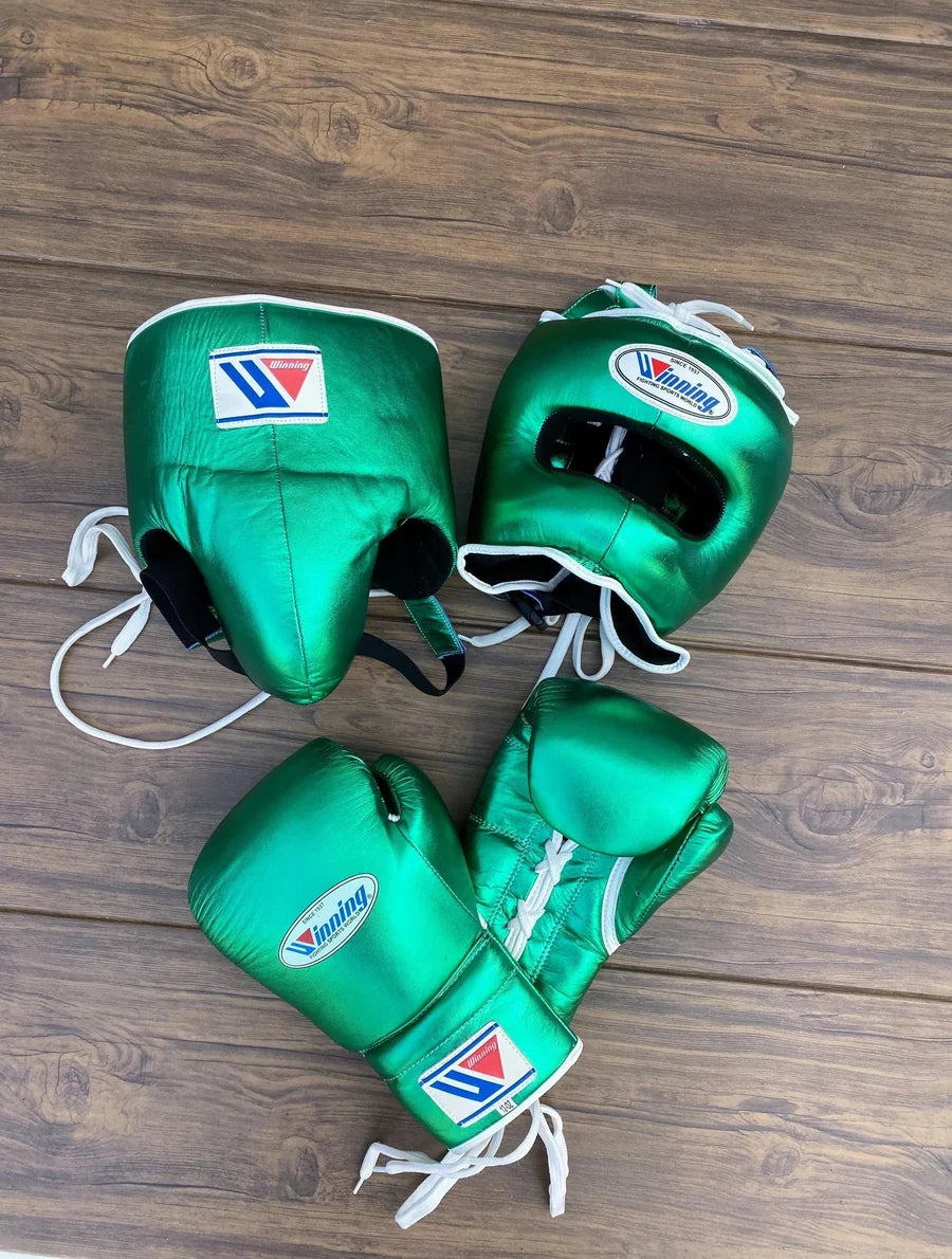 Winning Boxing Set Green Leather