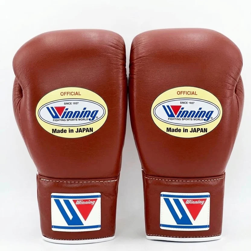 Winning Boxing Gloves Brown Lace up