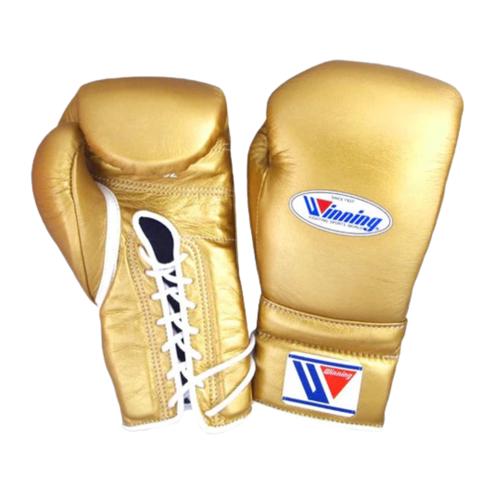 Winning Lace-up Boxing Gloves - Gold