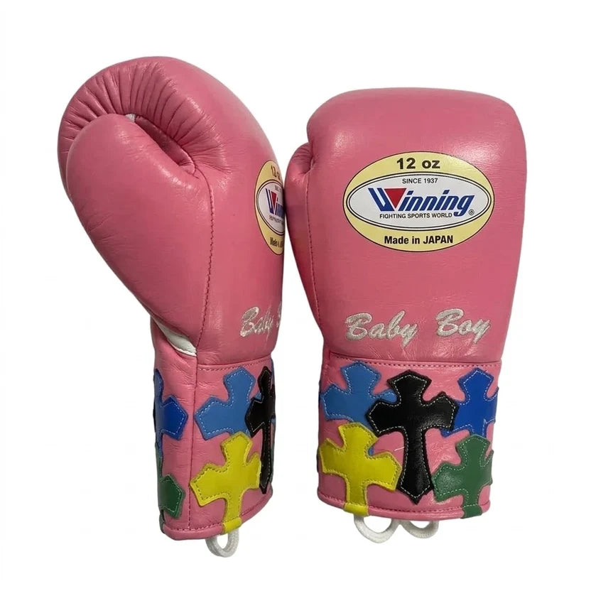Winning Boxing Gloves Pink Lace up