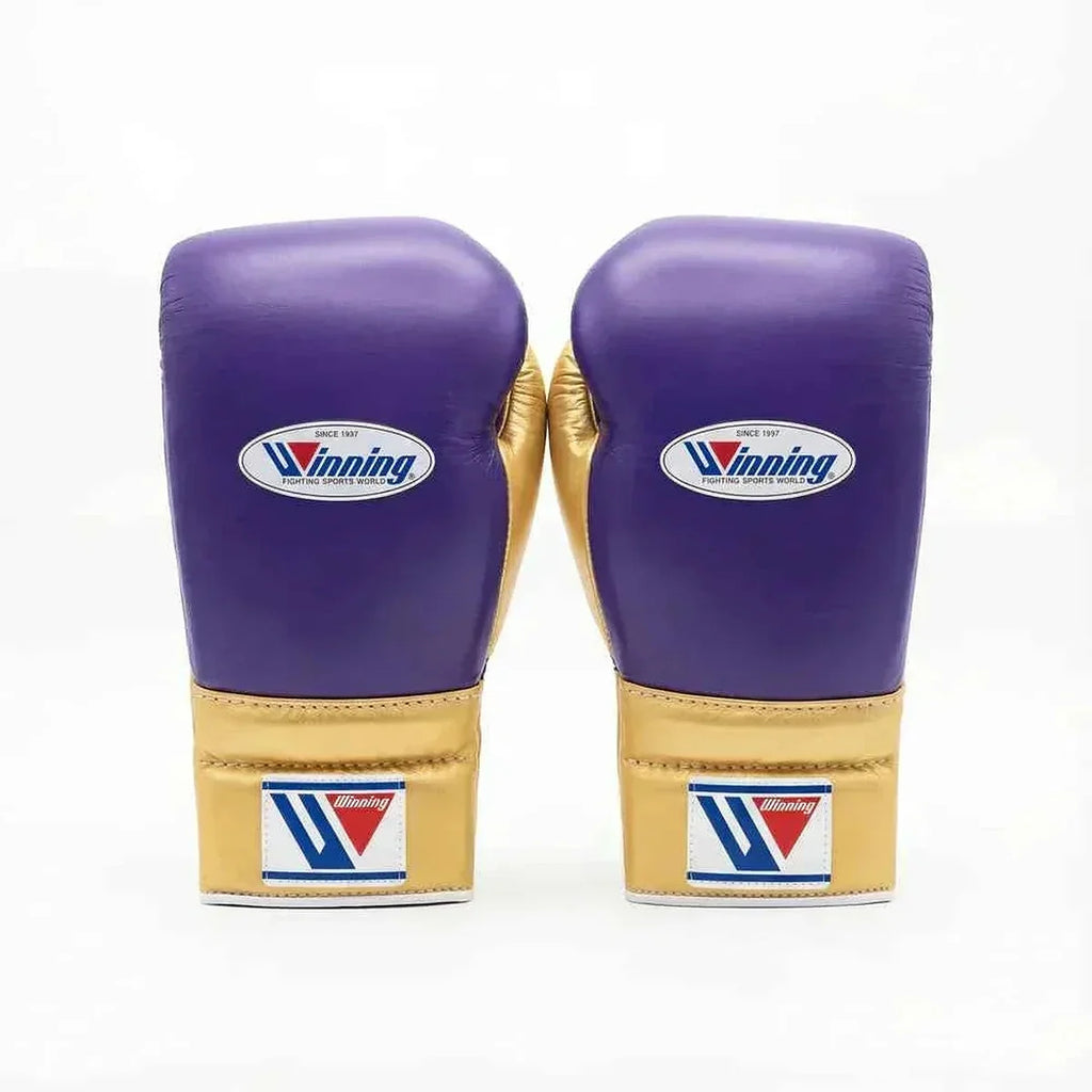 Winning Boxing Gloves Purple/Golden  Lace-Up