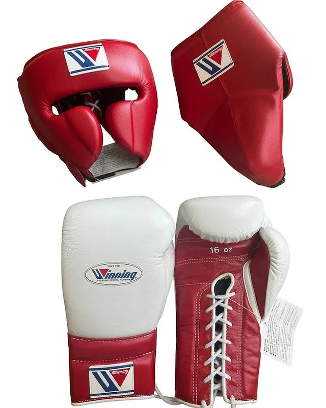 Winning Boxing Set White/Red Leather