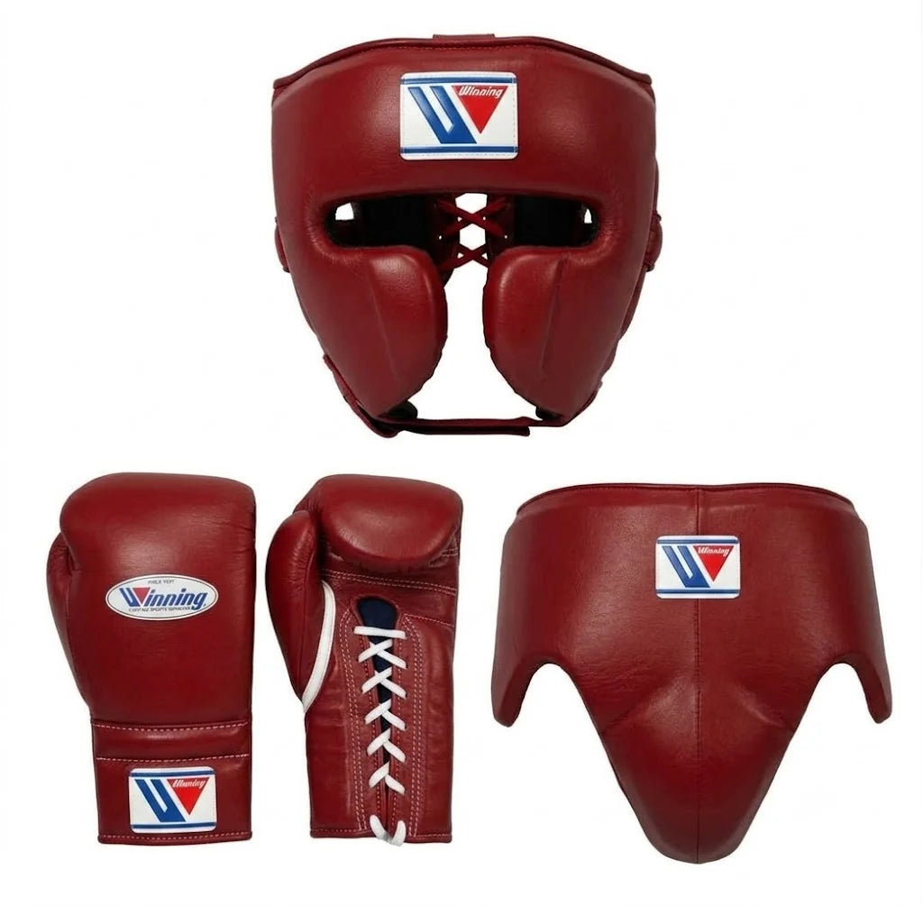 Winning Boxing Set Maroon Leather