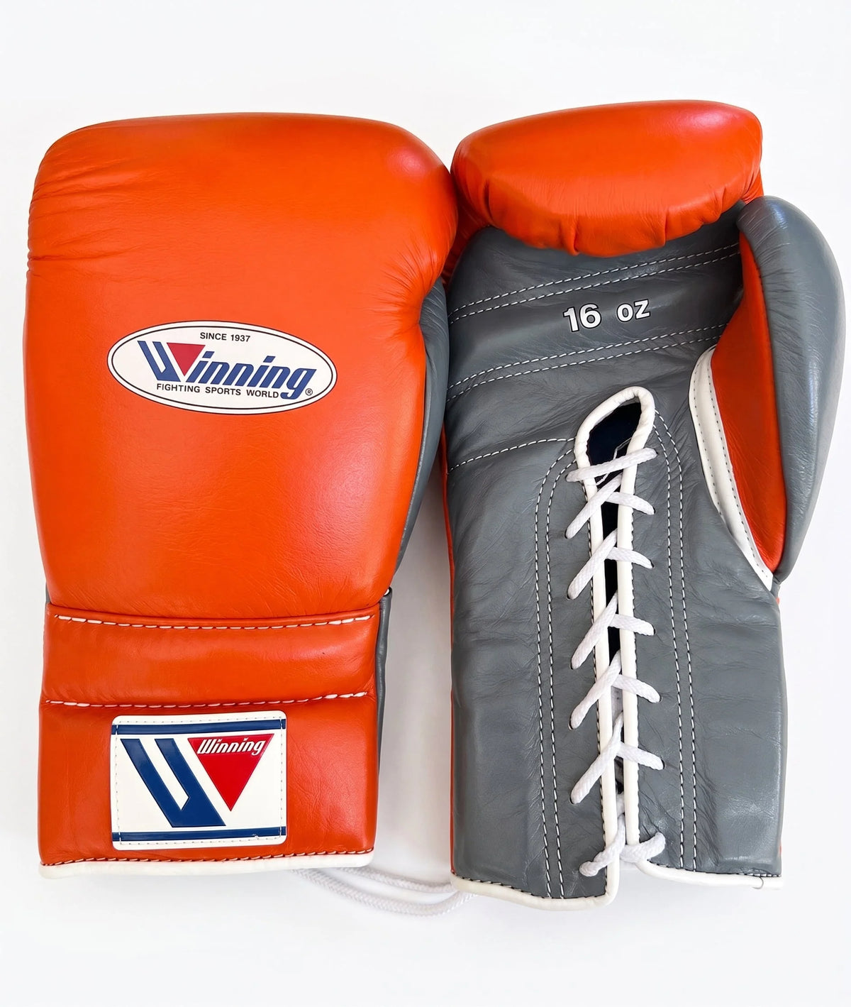 Winning Boxing Gloves Orange/Grey Lace-Up