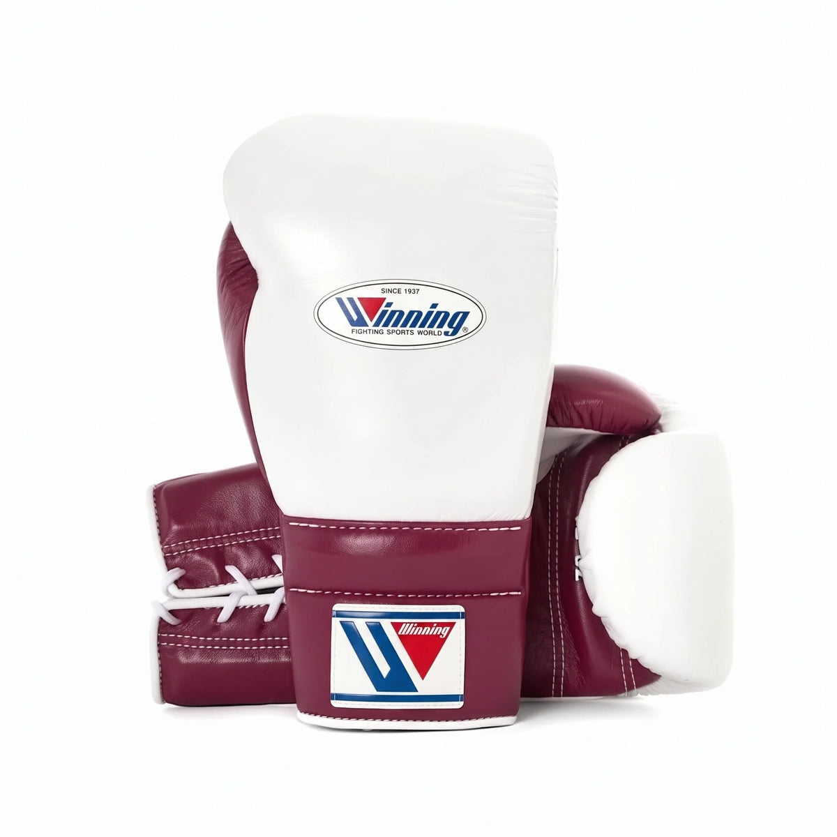 Winning Boxing Gloves White/Purple Lace-Up