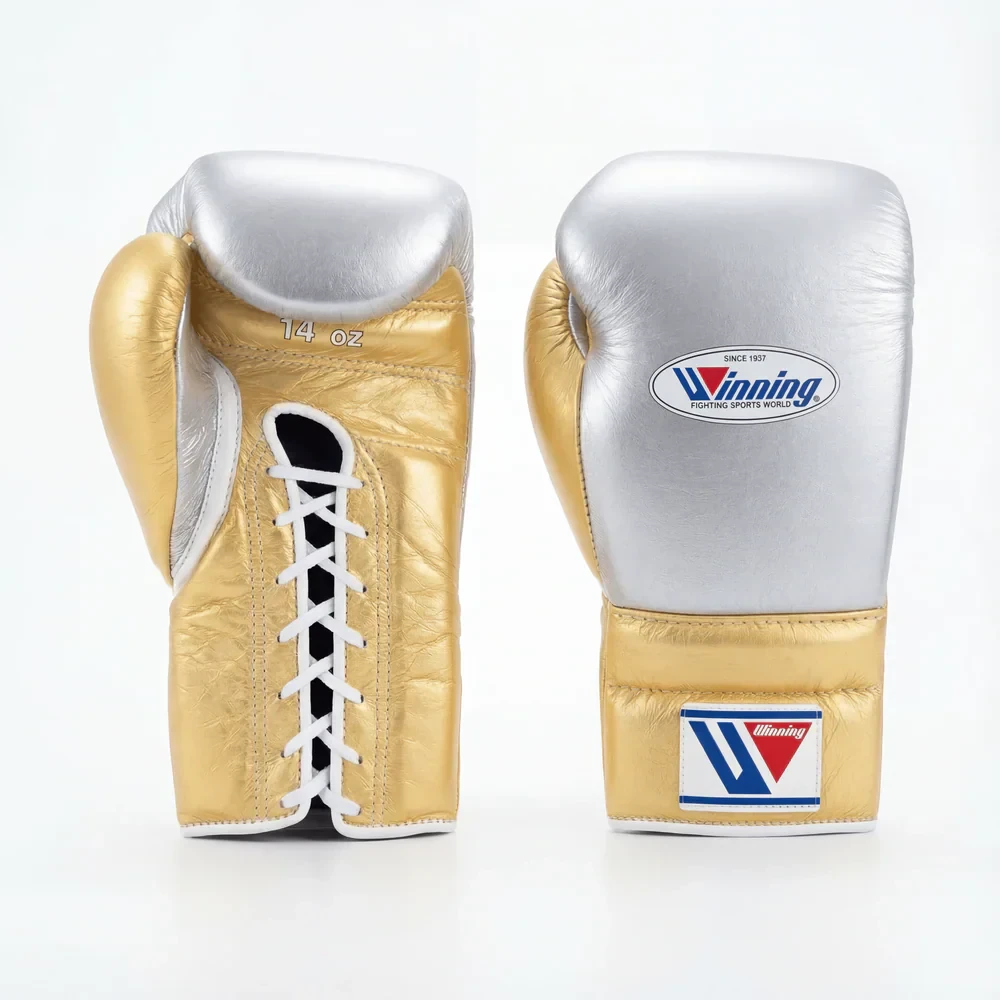 Winning Boxing Gloves Silver/Gold Custom