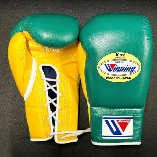 Winning Boxing Gloves Green/Yellow Custom
